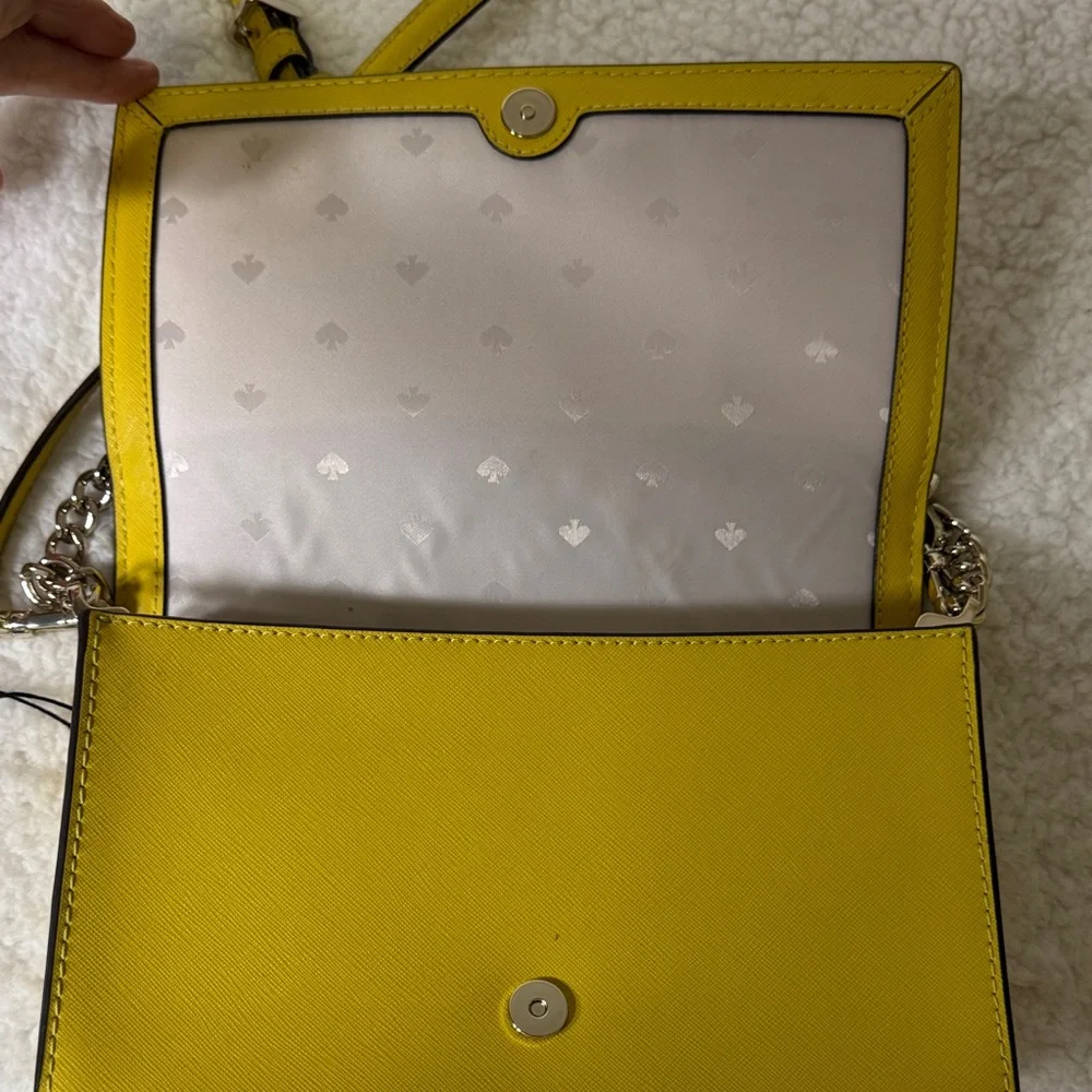 Kate Spade New York Yellow Saffiano Leather Chain‎ Crossbody Bag